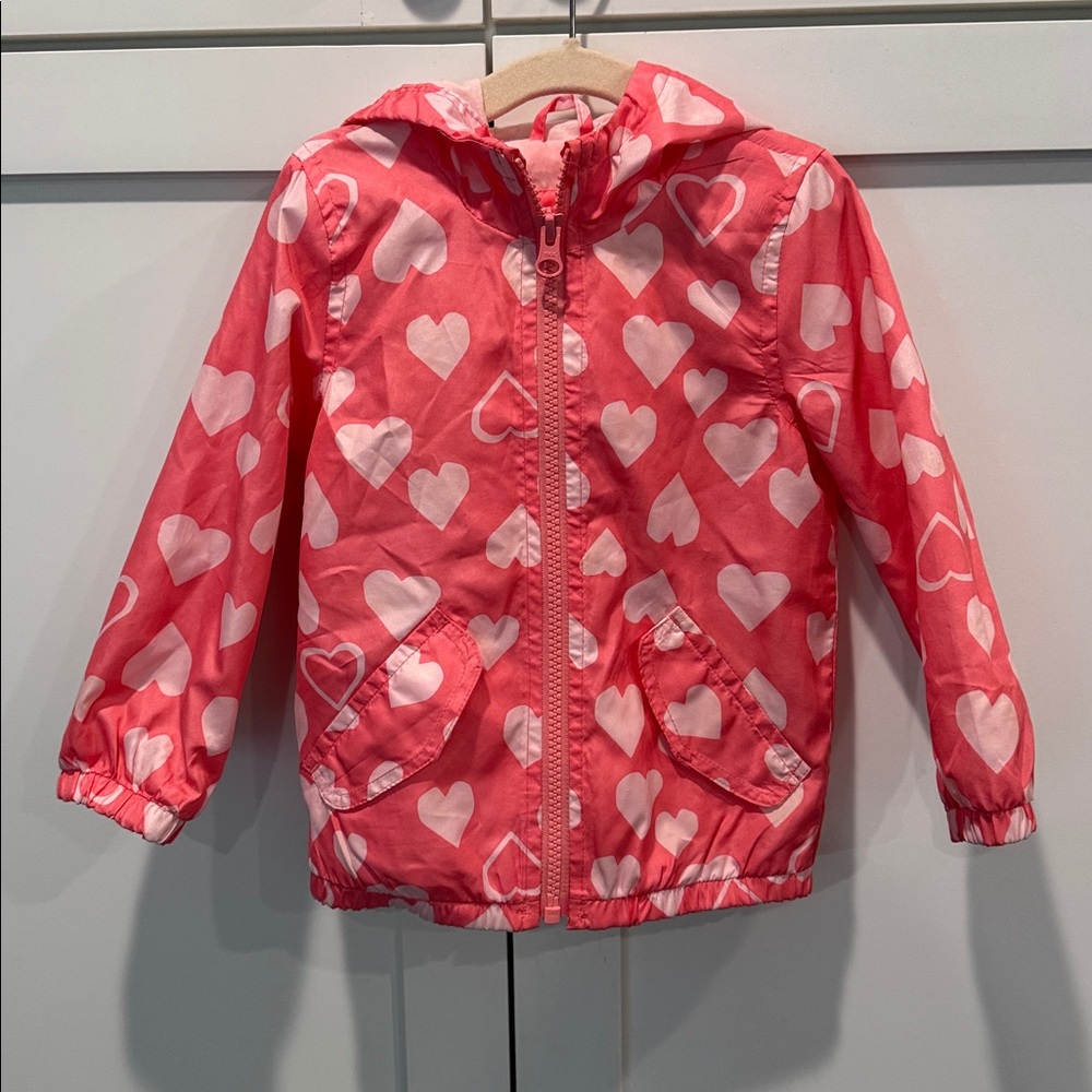 Carter’s baby pink heart toddler, lightweight rain jacket!